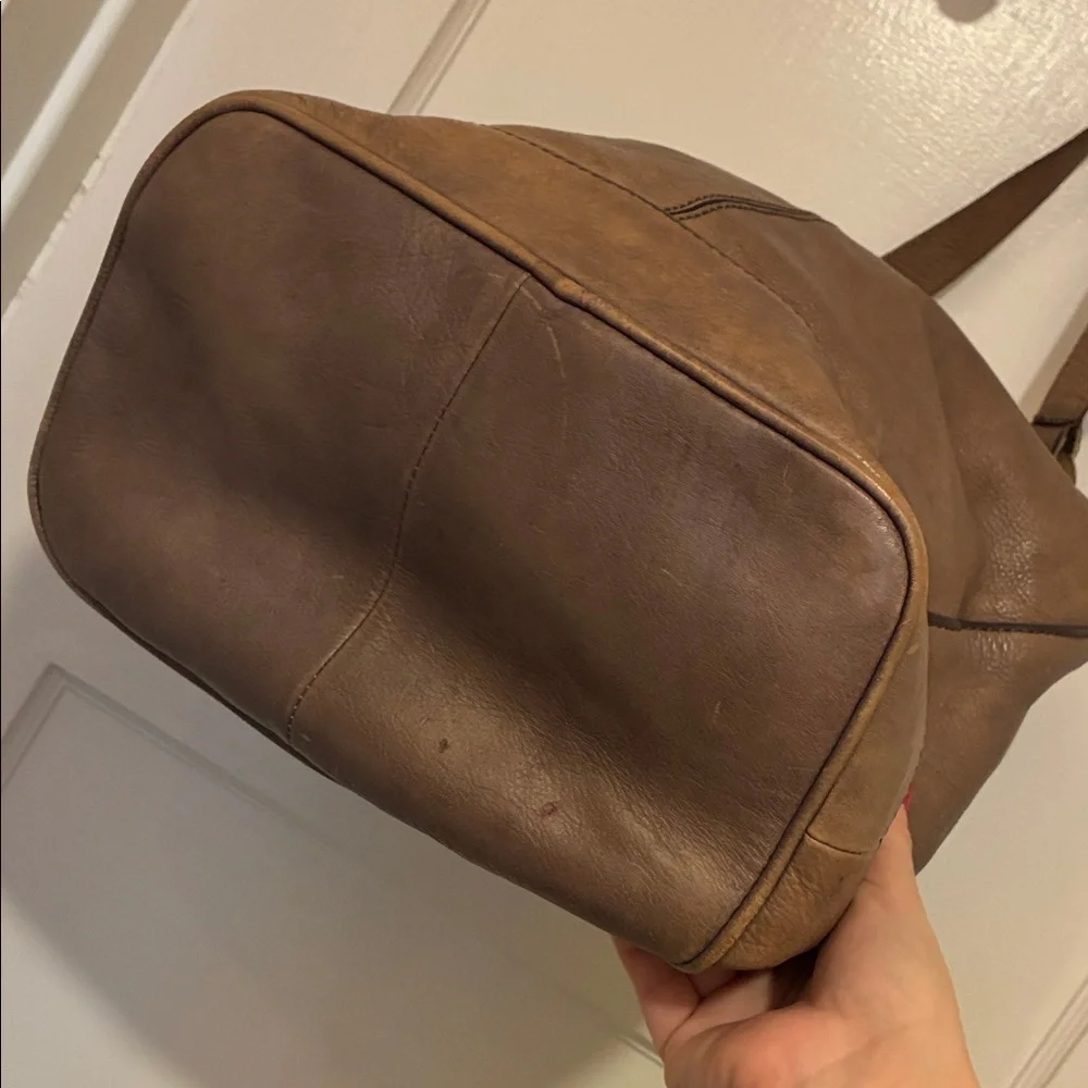 Fossil Tan Leather Hobo Bag BOHO WESTERN COWBOYCORE BOHEMIAN OLD MONEY